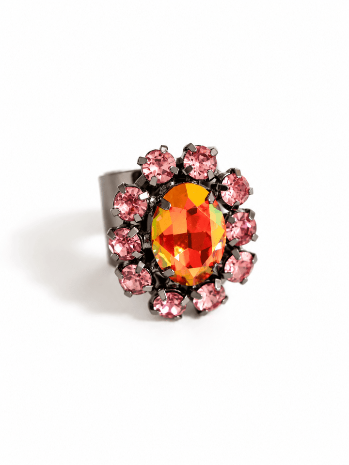 SIENNA Tova Rose Oval Ring In Pale Pink and Orange - Freckled Poppy