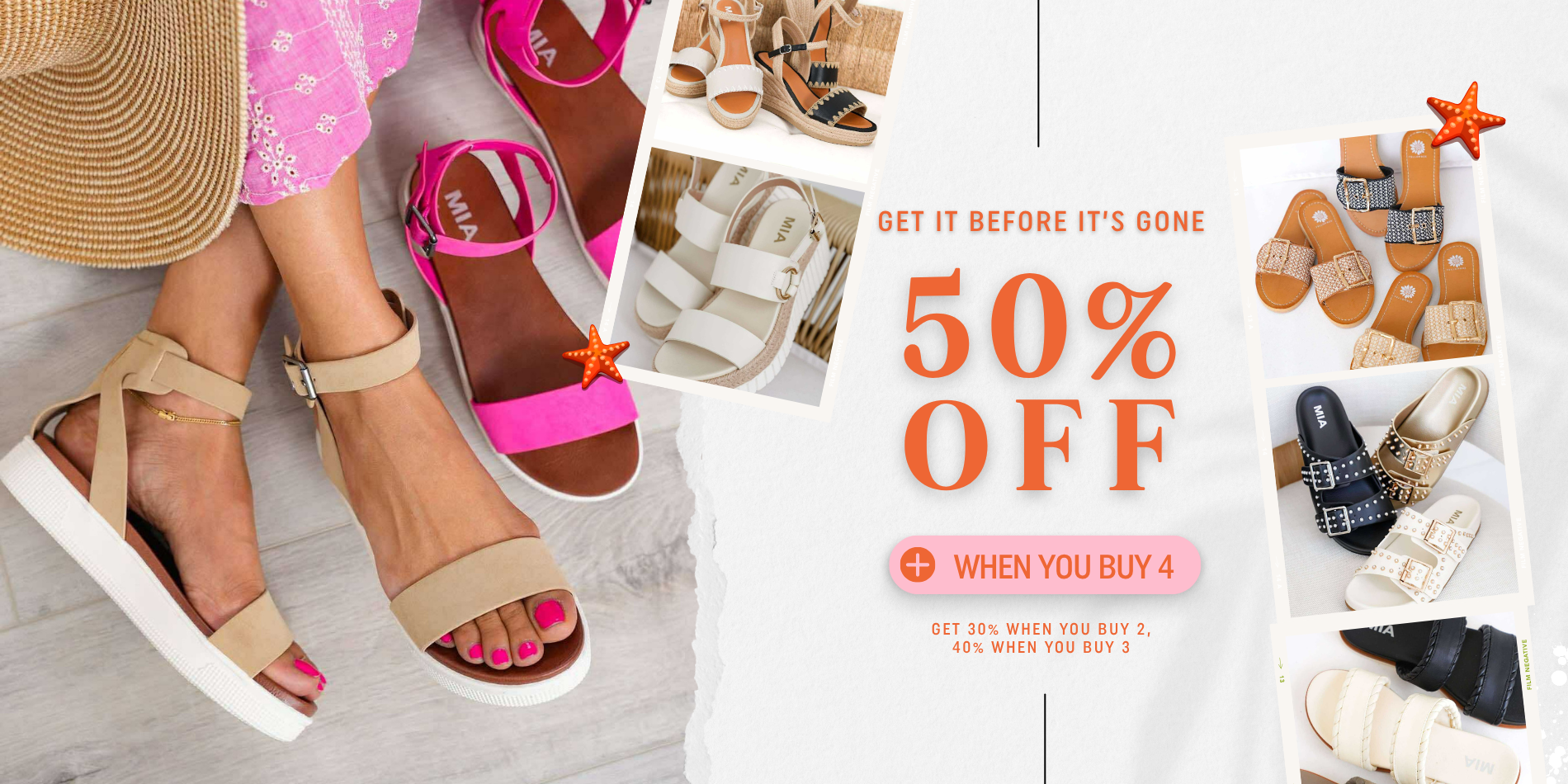 50% off when you buy 4 jean shorts!
