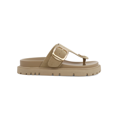 MIA Vegan Suede Buckle Thong Sandal