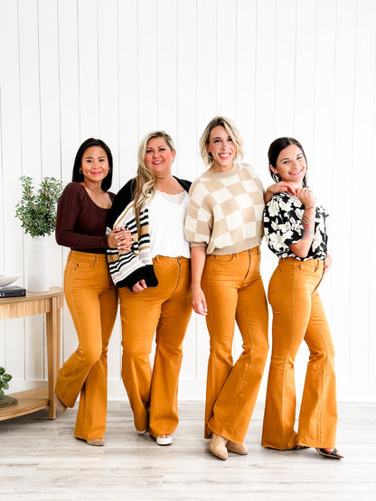 Judy Blue Goldilocks Marigold High Rise Tummy Control Flare Jeans