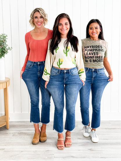 Vervet Weekend Living High Rise Medium Wash Non Distressed Kick Flare