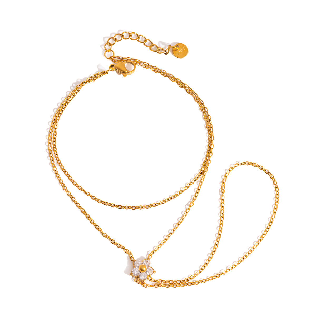 Double Layer Dainty Finger Bracelet
