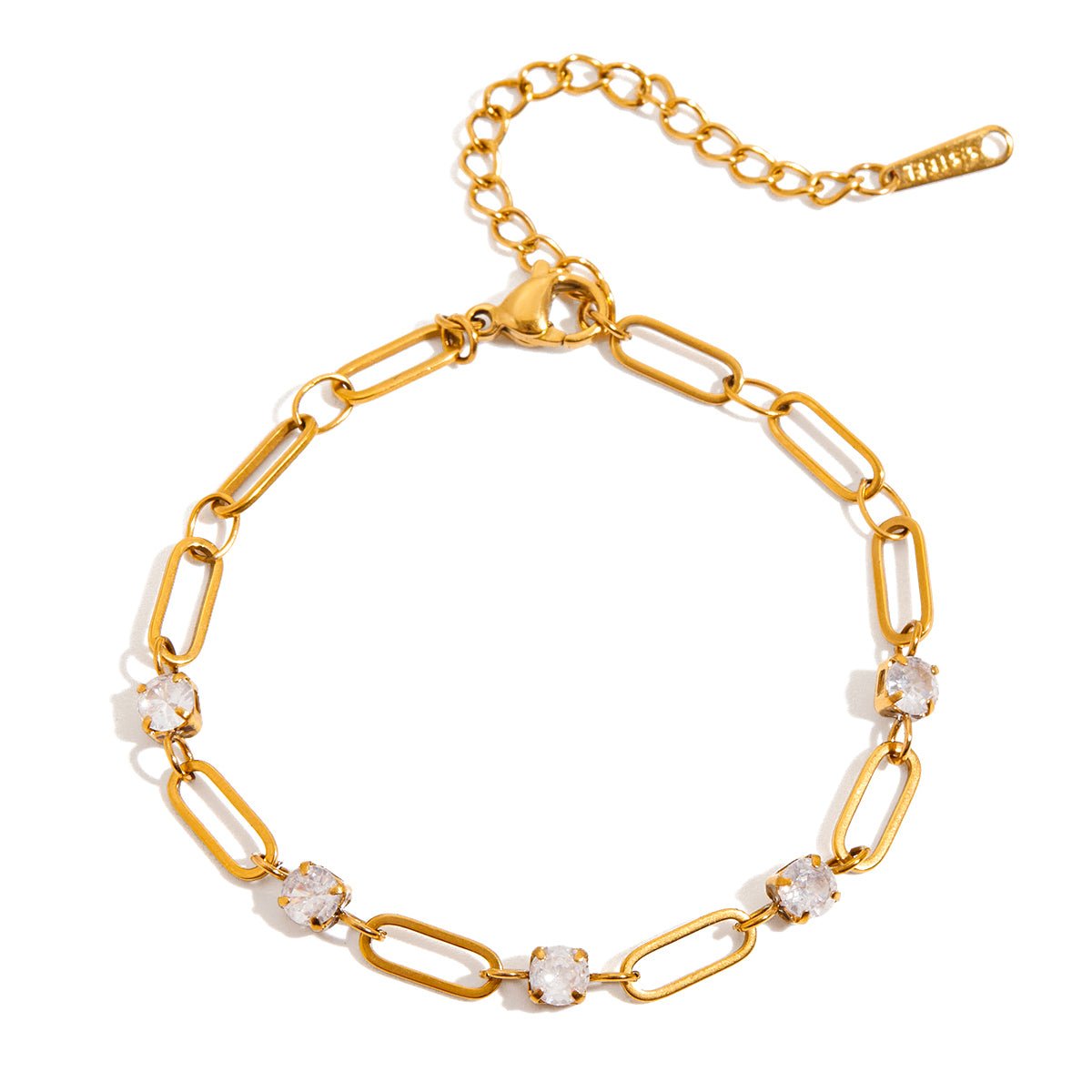 Paper Link Tennis Chain Bracelet