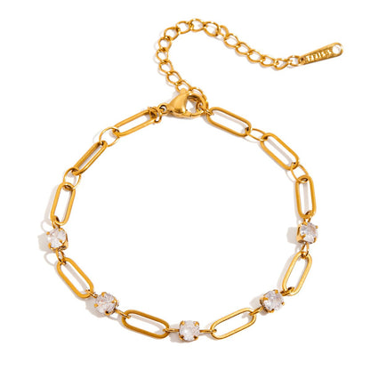 Paper Link Tennis Chain Bracelet