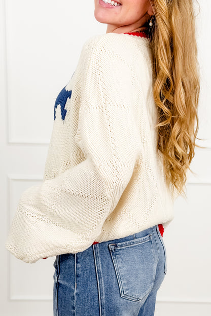 Long Sleeve Kissing Fish Knit Sweater