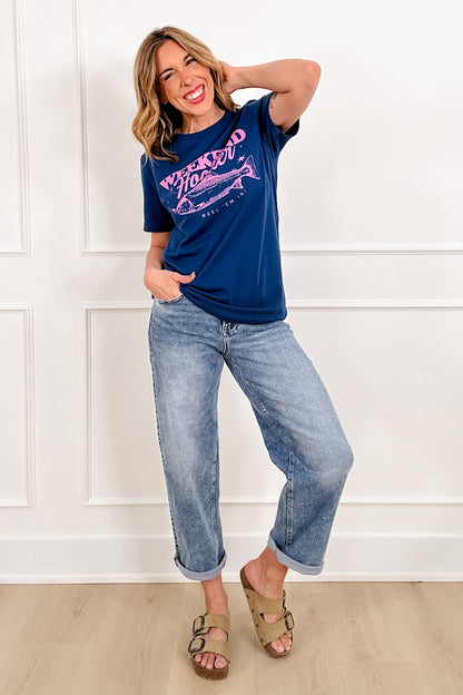 Plus/Reg Short Sleeve Royal Blue "Weekend Hooker" Graphic Tee