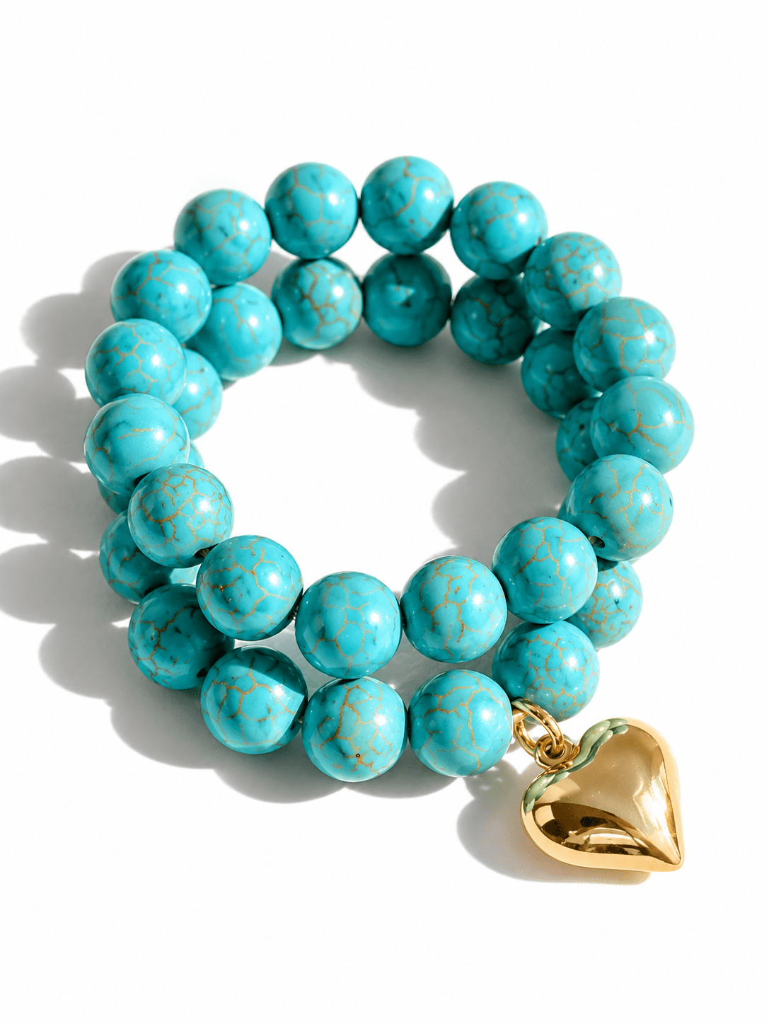 The Faye Turquoise Bead Bracelet Set - Freckled Poppy