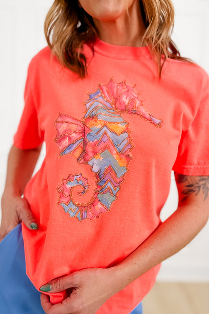 Plus/Reg Short Sleeve "Seahorse" Graphic Tee
