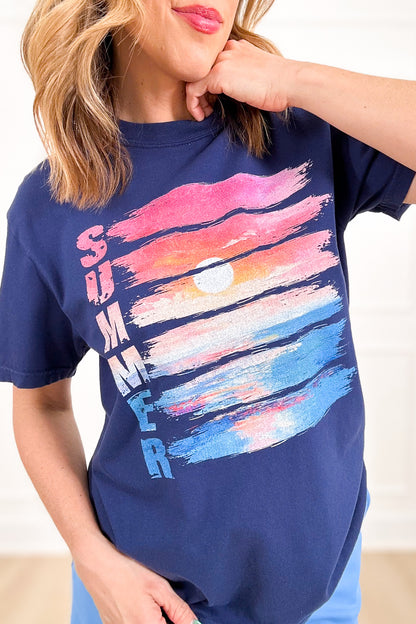 Plus/Reg Short Sleeve "Summer" Graphic Tee