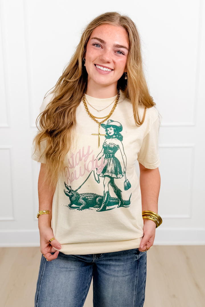 Plus/Reg Short Sleeve " Stay Rowdy" Graphic Tee