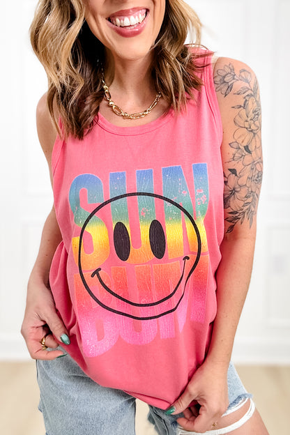 Plus/Reg "Sun Bum" Smiley Graphic Tank Top
