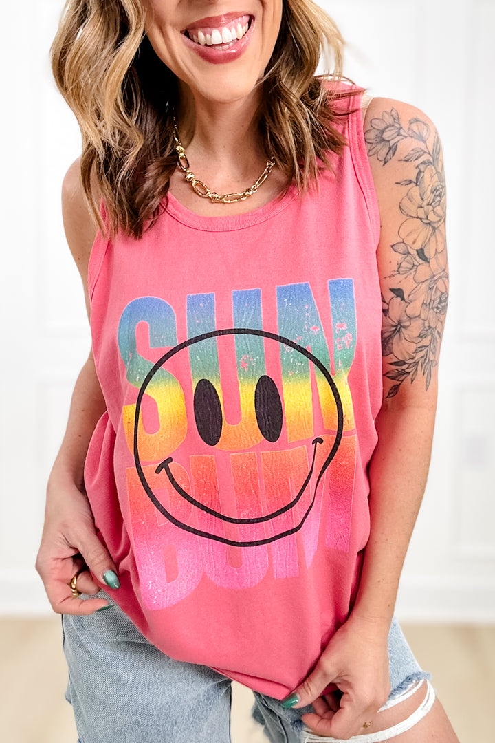 Plus/Reg "Sun Bum" Smiley Graphic Tank Top