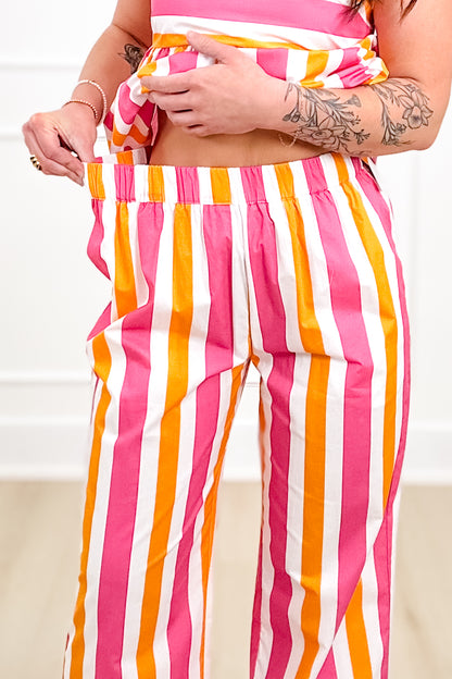 Multi Stripe Sleeveless Top and Pants Set
