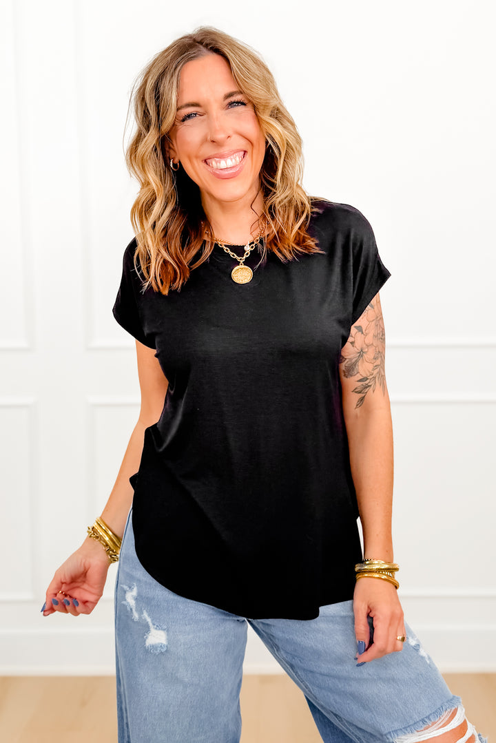 Door Buster! Solid Short Sleeve Round Neck Top - Freckled Poppy