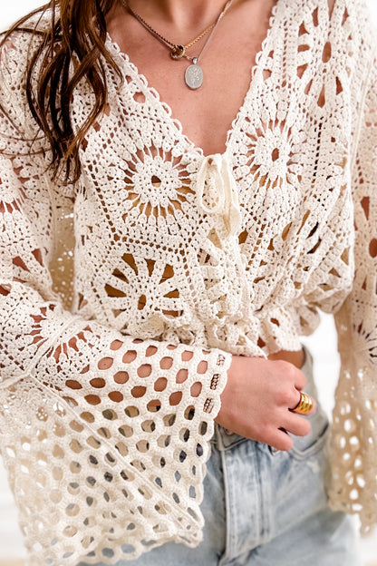 Crochet Long Bell Sleeve Top