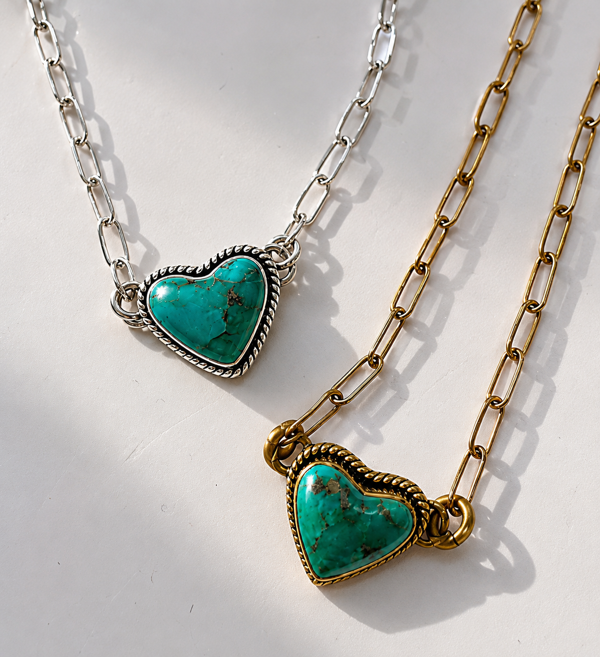 BOHO SOL Single Heart Stone Necklace