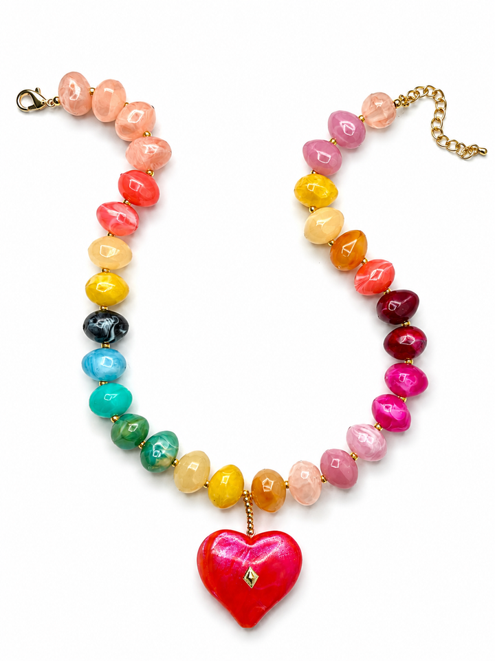 Gemelli Tisha Beaded Heart Charm Necklace