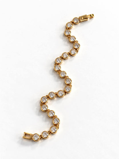 Gold Crystal Tennis Bracelet - Freckled Poppy
