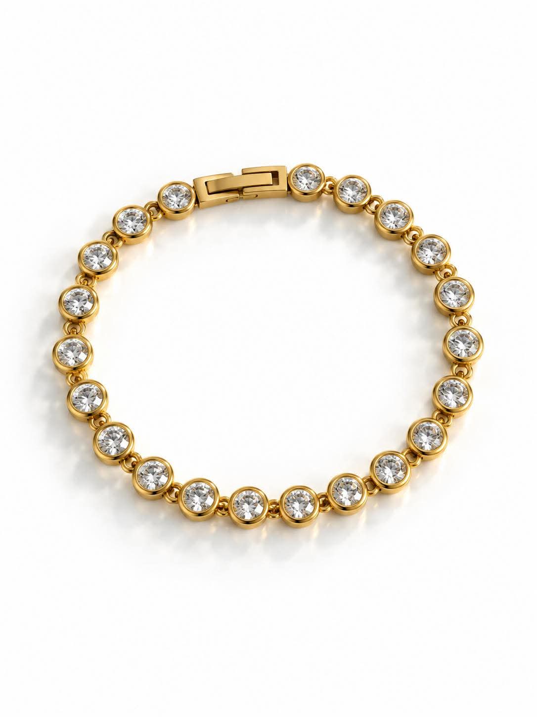 Gold Crystal Tennis Bracelet - Freckled Poppy