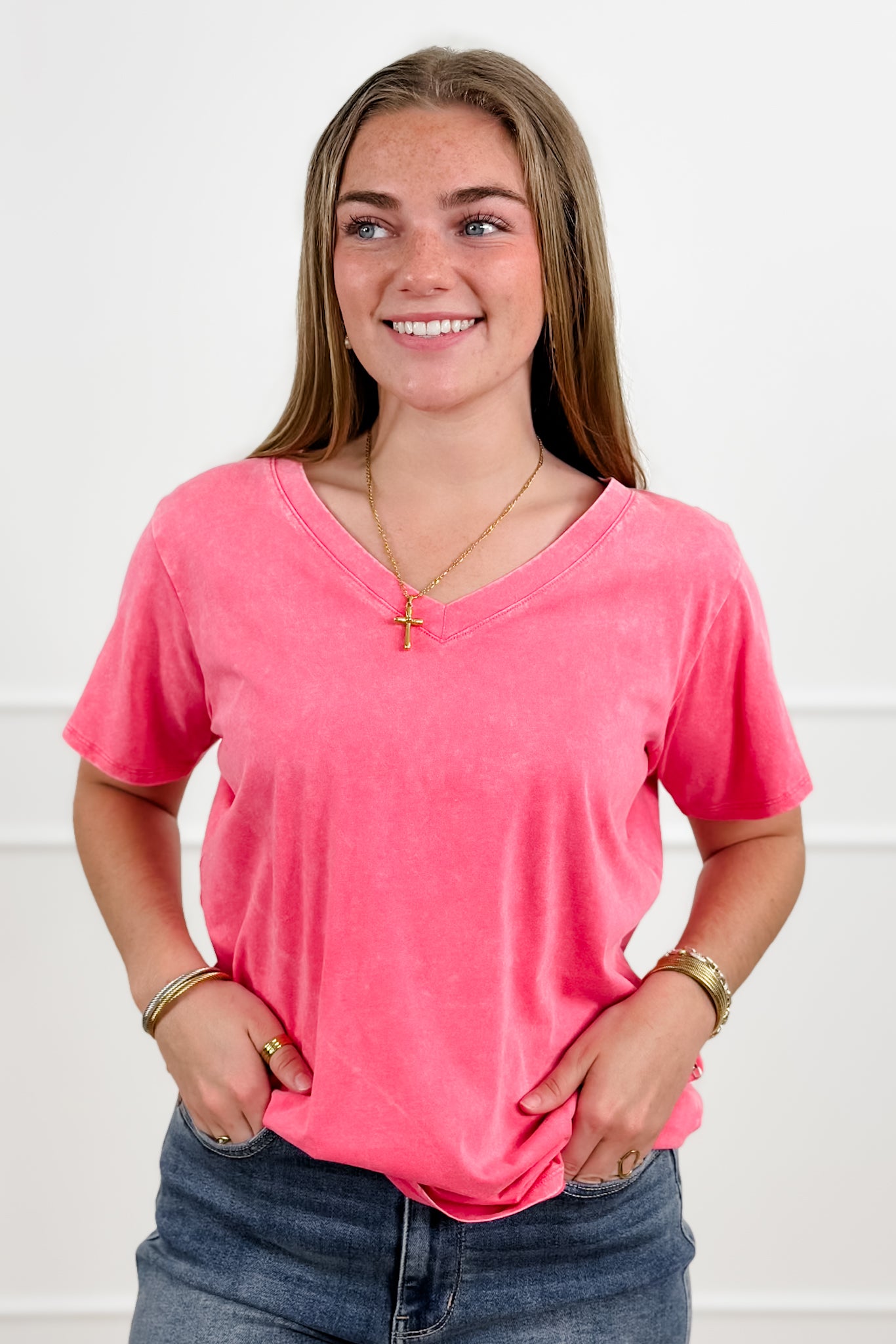 Door Buster! Zenana Washed Short Sleeve Top