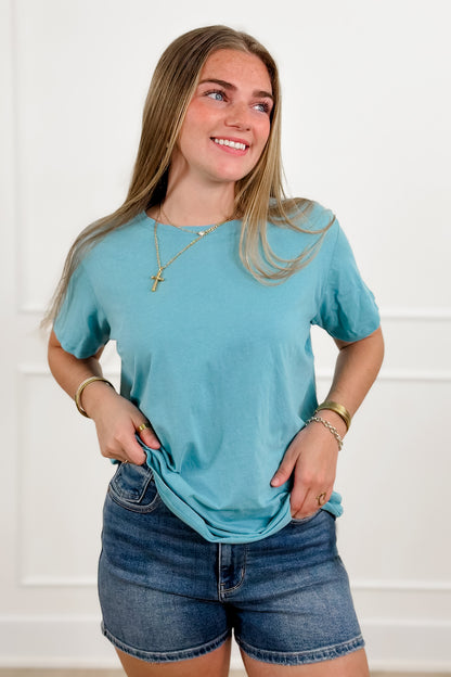 Door Buster! Plus/Reg Zenana Cotton Boyfriend Round Neck Tee