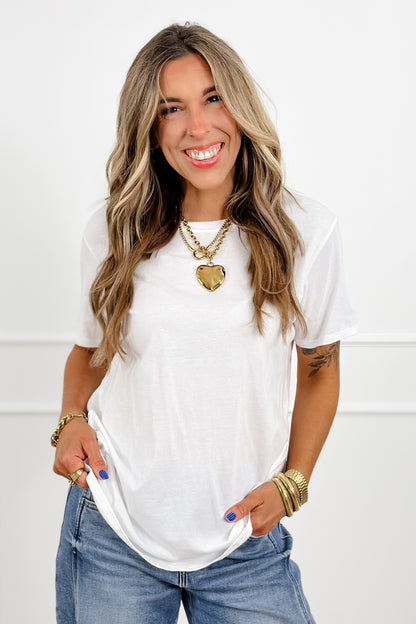 Door Buster! Plus/Reg Zenana Cotton Boyfriend Round Neck Tee