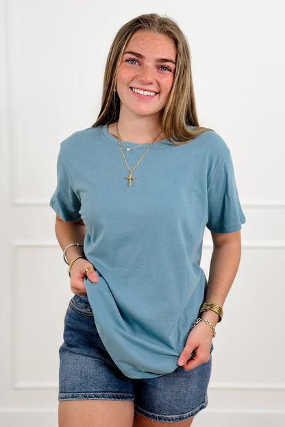Door Buster! Plus/Reg Zenana Cotton Boyfriend Round Neck Tee