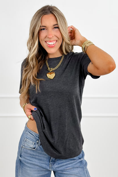 Door Buster! Plus/Reg Zenana Cotton Boyfriend Round Neck Tee