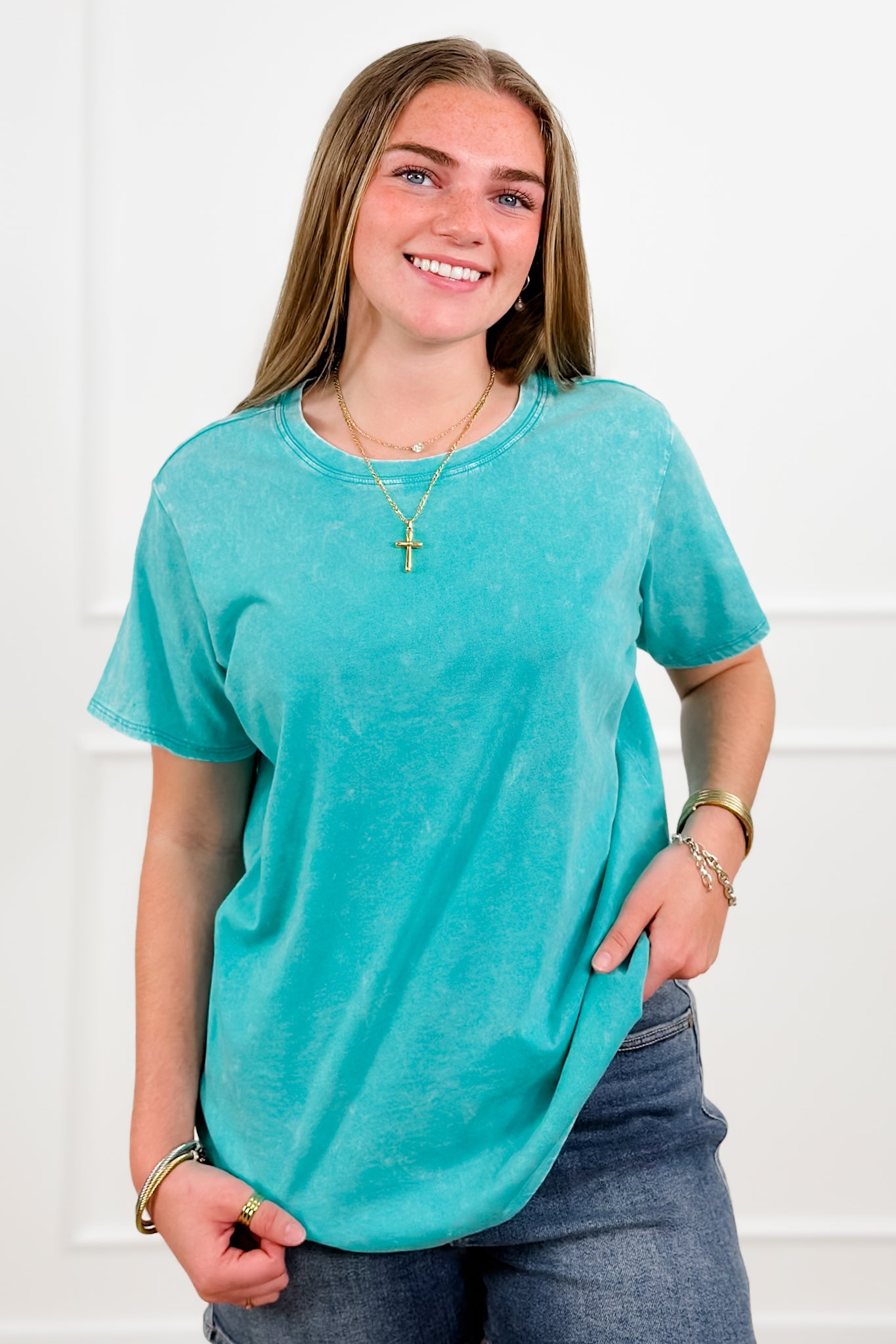 Door Buster! Zenana Washed Short Sleeve Top