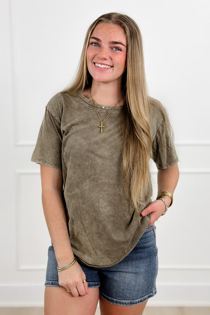 Door Buster! Zenana Washed Short Sleeve Top