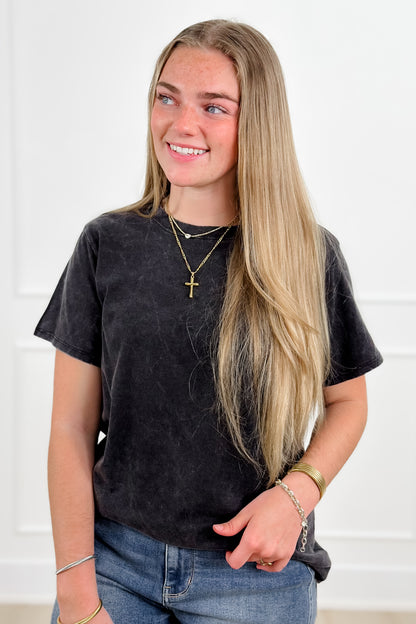 Door Buster! Zenana Washed Short Sleeve Top