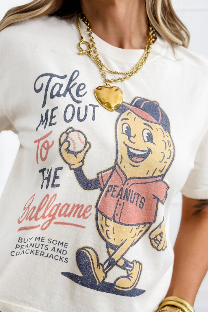 Plus/Reg Short Sleeve "Take Me Out To The Ballgame" Baseball Graphic Tee