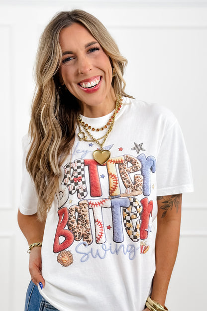 Plus/Reg Short Sleeve "Hey Batter Batter Swing" Baseball Graphic Tee