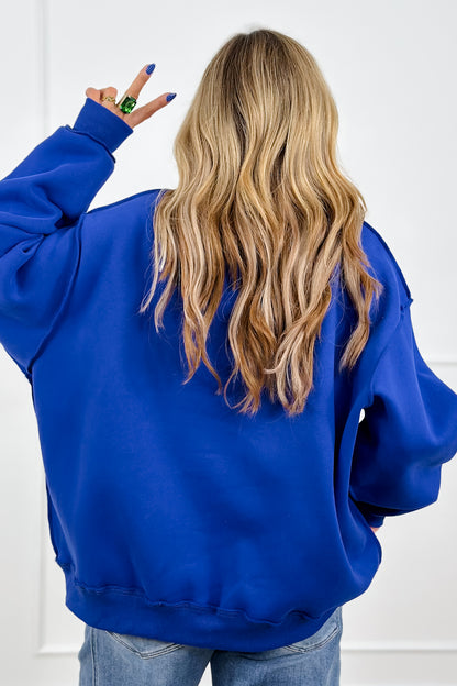 Blue Long Sleeve Mock Neck Kentucky Graphic Sweatshirt - Freckled Poppy