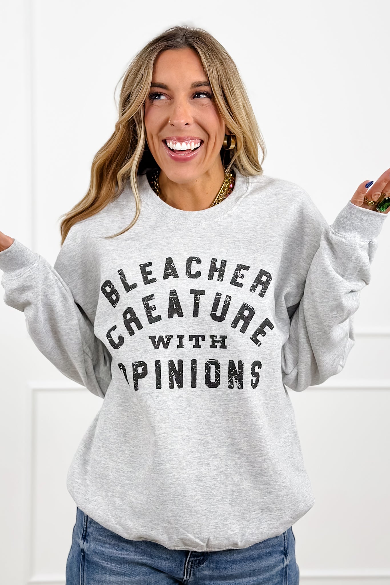 Plus/Reg Long Sleeve "Bleacher Creature" Graphic Sweatshirt