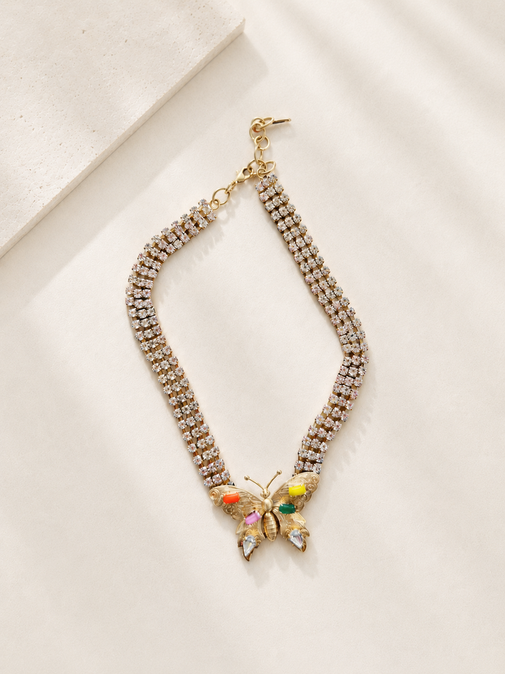 Yochi Butterfly Gemstone Necklace