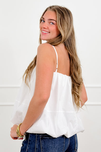 Plus/Reg Sleeveless Bubble Hem Top