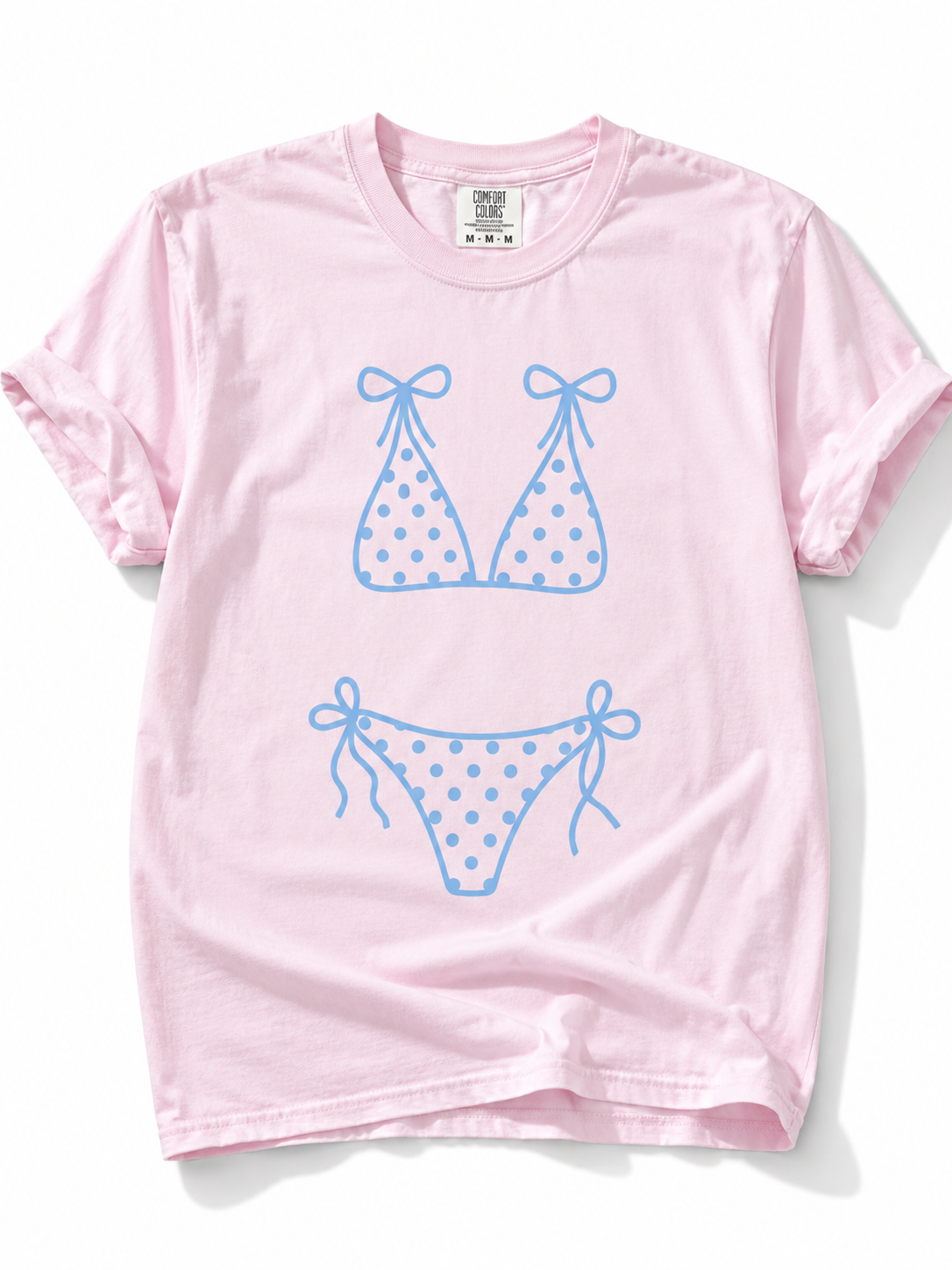 Plus/Reg Short Sleeve Polka Dot Bikini Graphic Tee