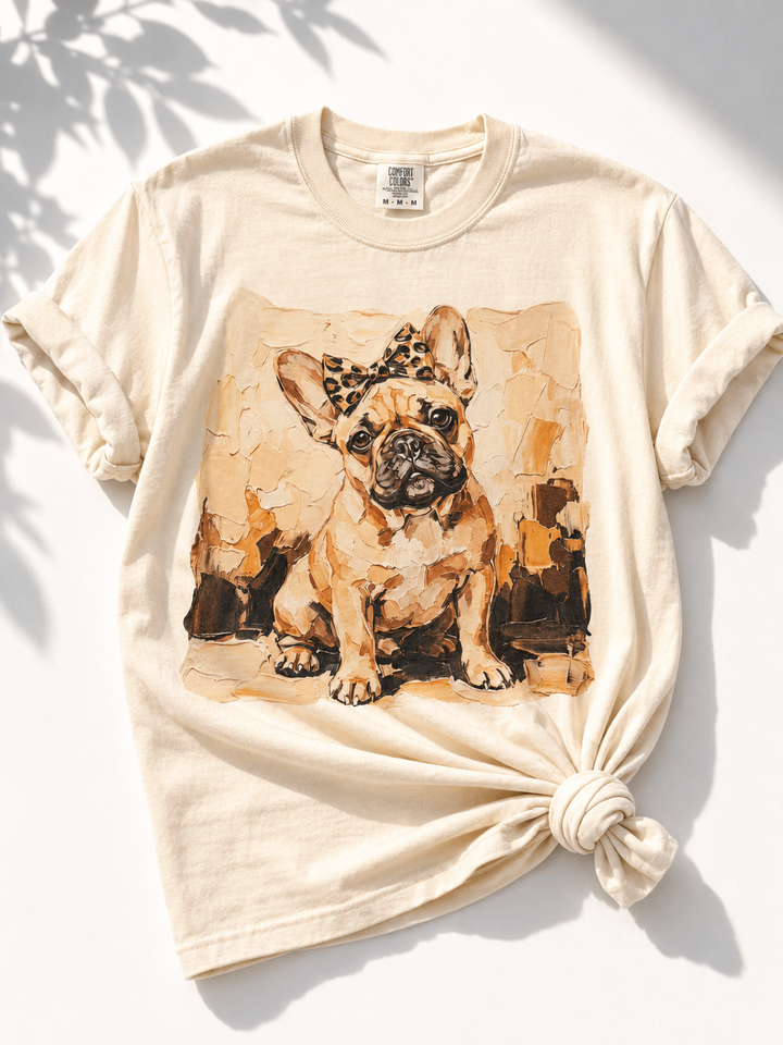 Plus/Reg Short Sleeve French Bulldog Graphic Tee
