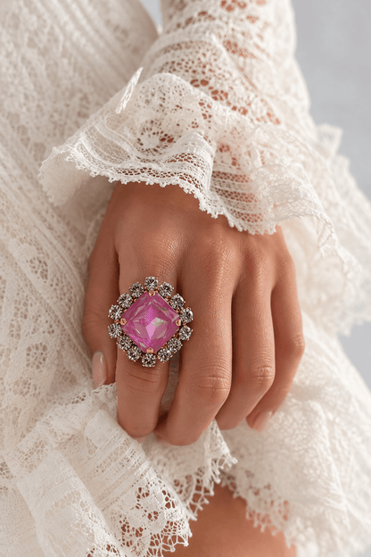 TOVA Sylvia Ring In Ultra Orchid - Freckled Poppy