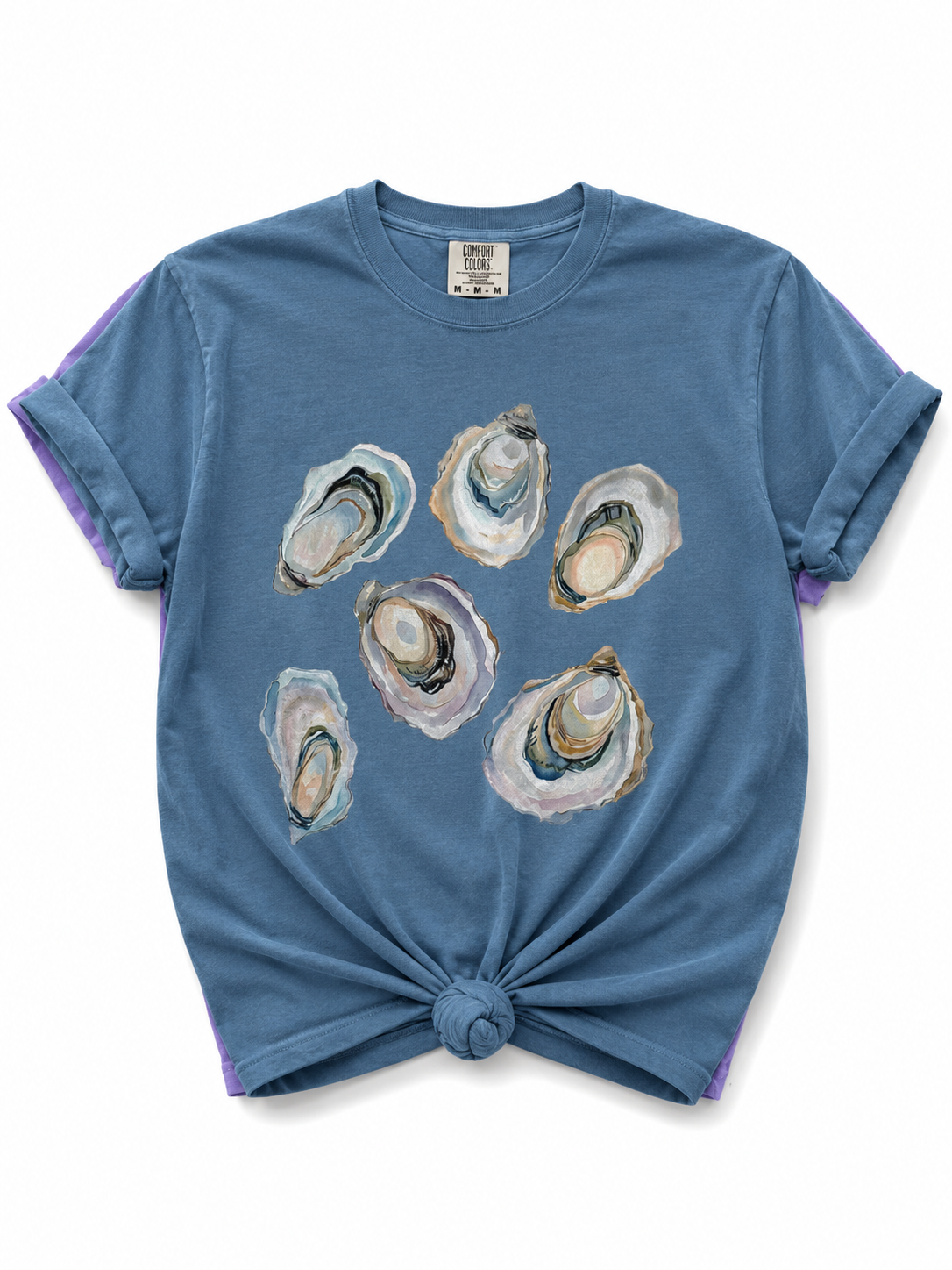 Plus/Reg Short Sleeve Watercolor Oyster Shells Graphic Tee