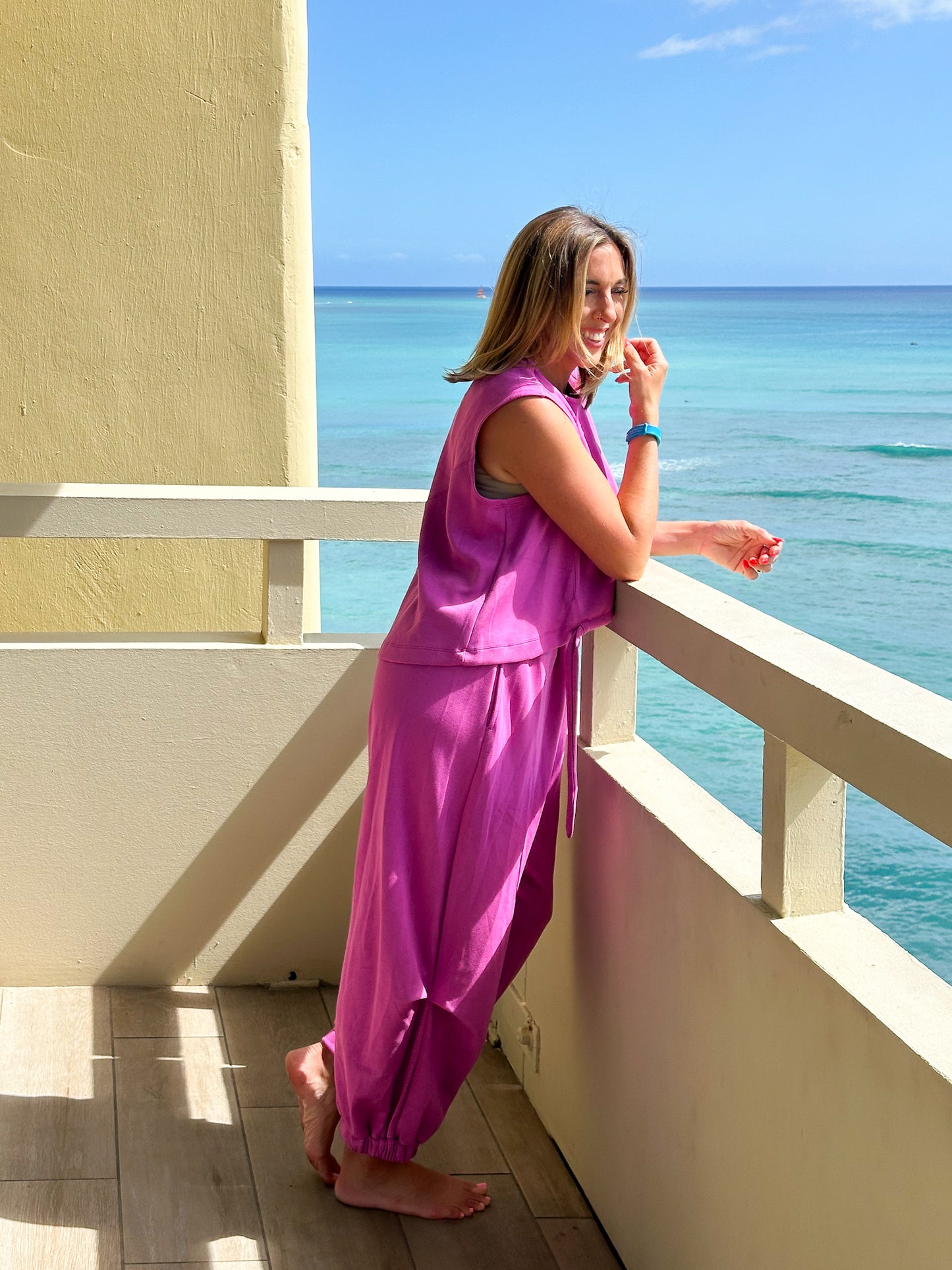 Plus/Reg Sleeveless Cinch Waist Top and Pants Set