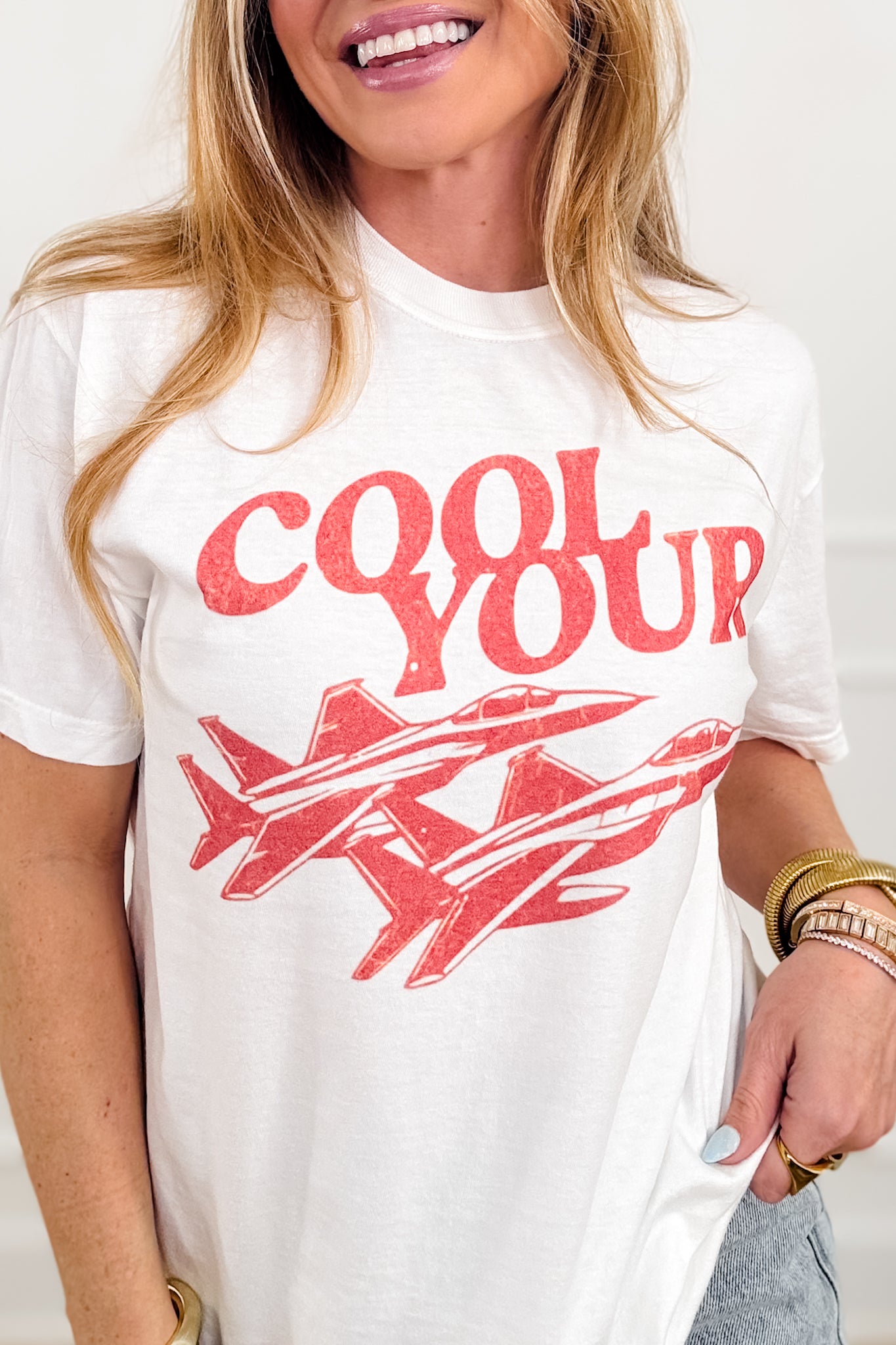 Plus/Reg Short Sleeve "Cool Your Jets " Graphic Tee