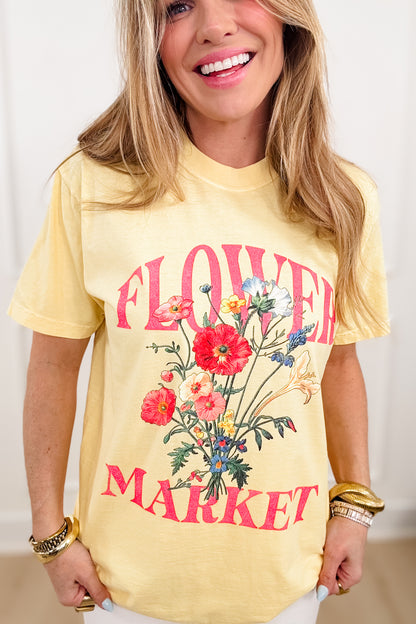 Plus/Reg Short Sleeve "Flower Market" Graphic Tee