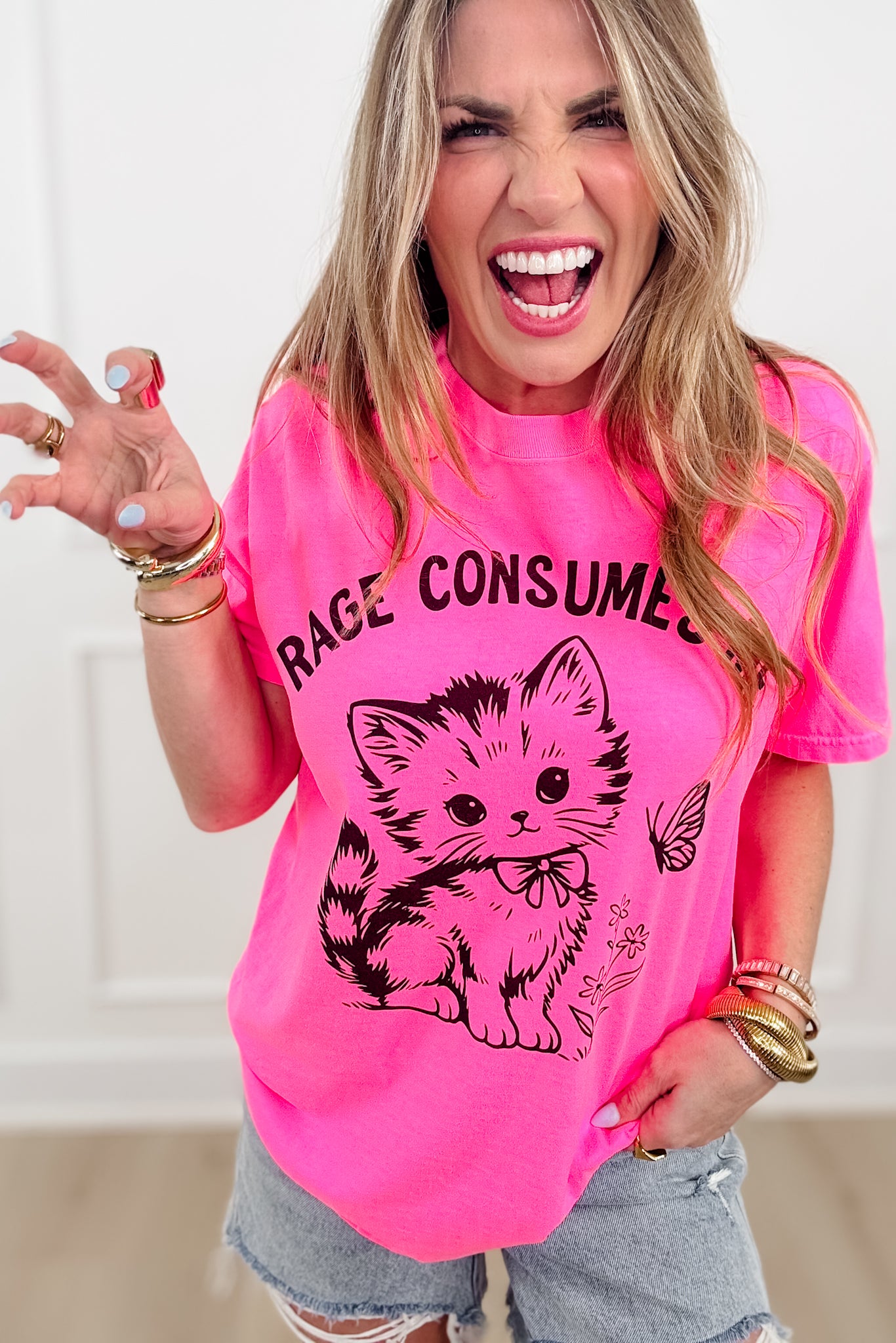 Plus/Reg Short Sleeve "Rage Consumes Me" Graphic Tee