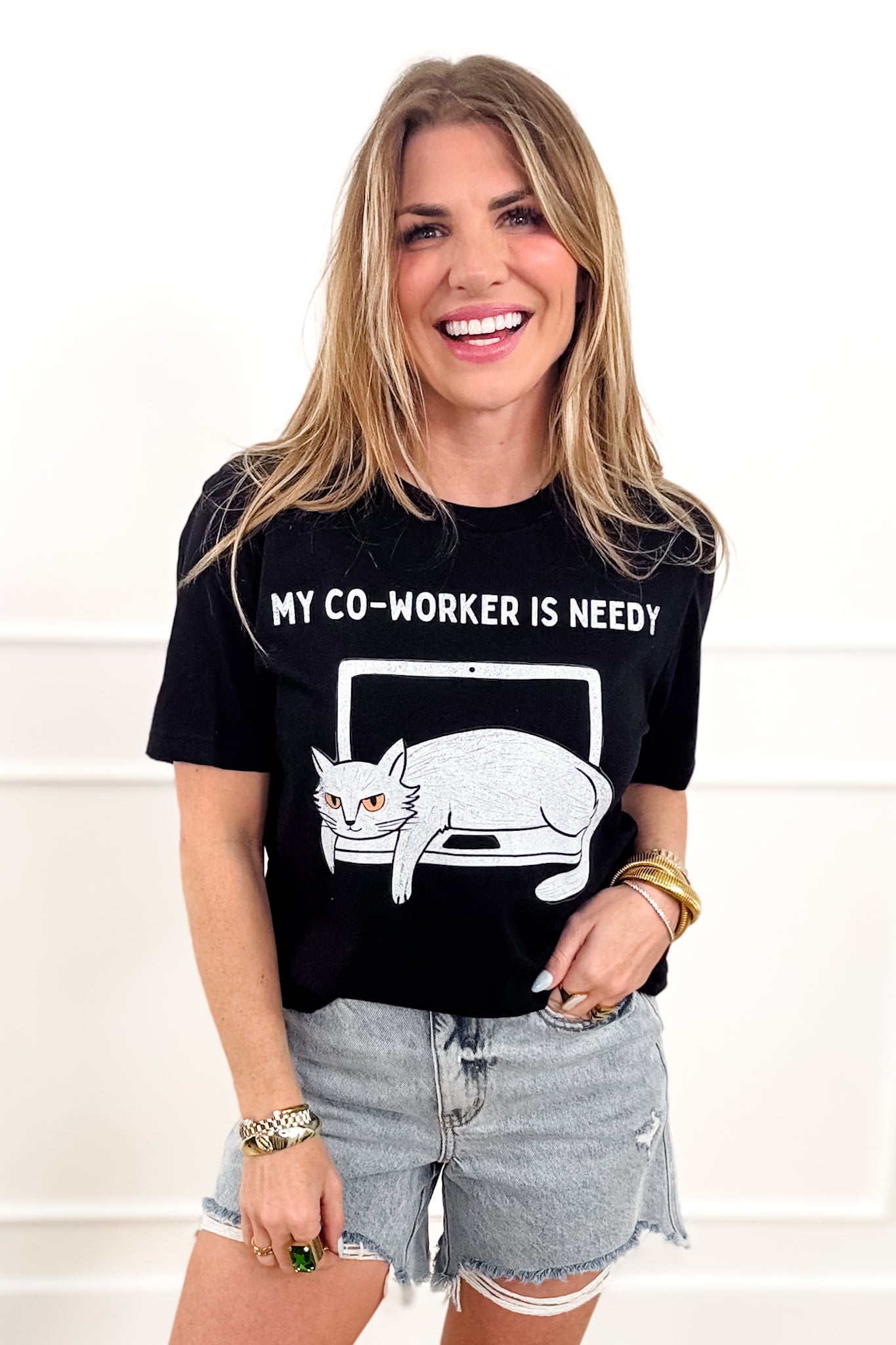 Plus/Reg Short Sleeve "My Co Worker Is Needy" Graphic Tee