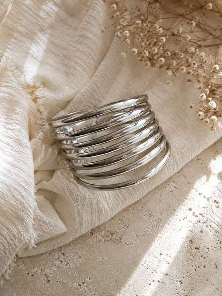 Silver 7 Piece Bangle Set – Freckled Poppy
