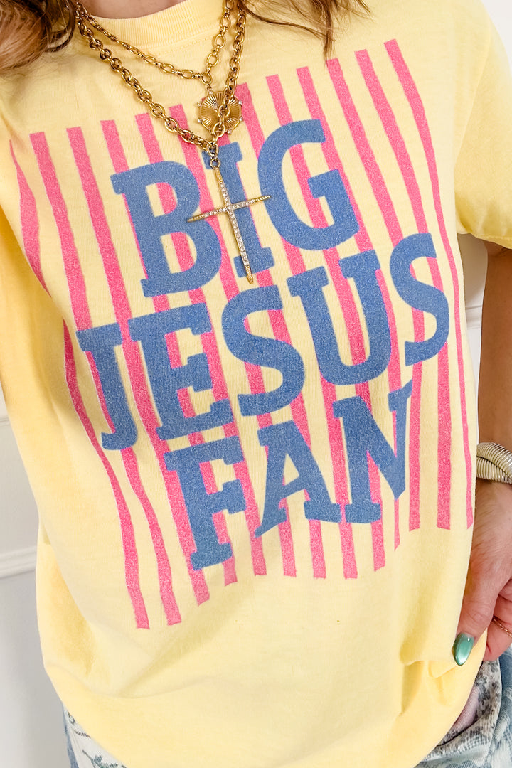Plus/Reg Short Sleeve "Big Jesus Fan" Graphic Tee