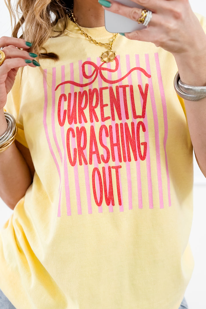 Plus/Reg Short Sleeve "Currently Crashing Out" Graphic Tee