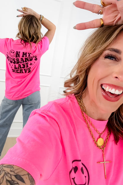 Plus/Reg Short Sleeve "On My Husband's Last Nerve" Graphic Tee